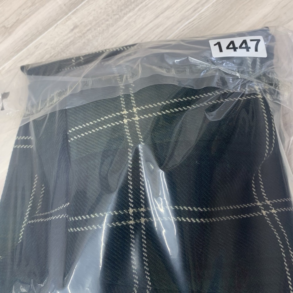 Talbots Wool Blend Long Wrap Maxi Skirt Green Tartan Plaid Italian Size 12 - Picture 8 of 8
